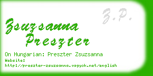 zsuzsanna preszter business card